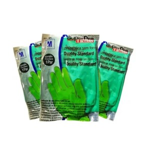 LUVA NITRILICA C/FORRO M VERDE SUPERPRO