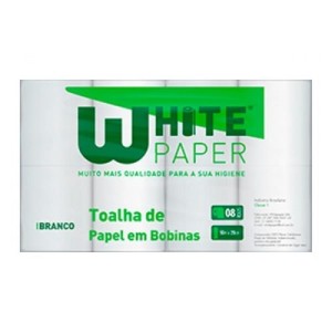 PAPEL TOALHA 100% BRANCO WHITE PAPER 20CM X 100M