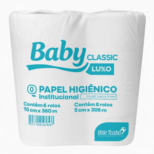 PAPEL HIGIENICO BABY LUXO 8 X 300 MTS